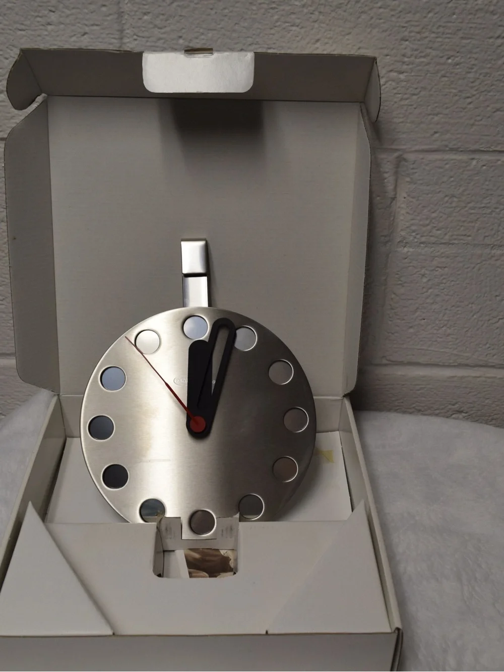 WORKS Vintage RÖSLE Kitchen Stainless Steel Wall Clock 19100 Heidebrecht Germany